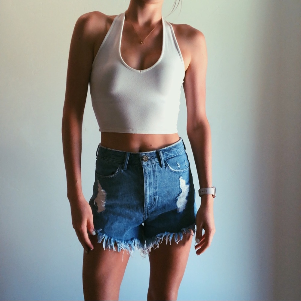 Brandy Melville White Halter Tank